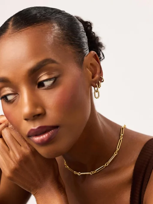 Ash Double Mini Gold Drop Earrings - Ana Luisa