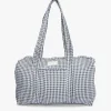 Daphne Travel Weekender Zip Tote Bag - Black Gingham - Kayu