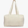 Daphne Travel Weekender Zip Tote Bag - Beige Gingham - Kayu