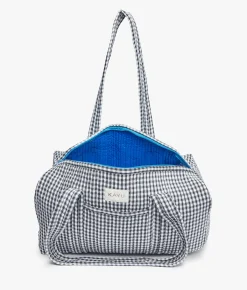 Daphne Travel Weekender Zip Tote Bag - Black Gingham - Kayu