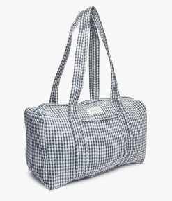 Daphne Travel Weekender Zip Tote Bag - Black Gingham - Kayu