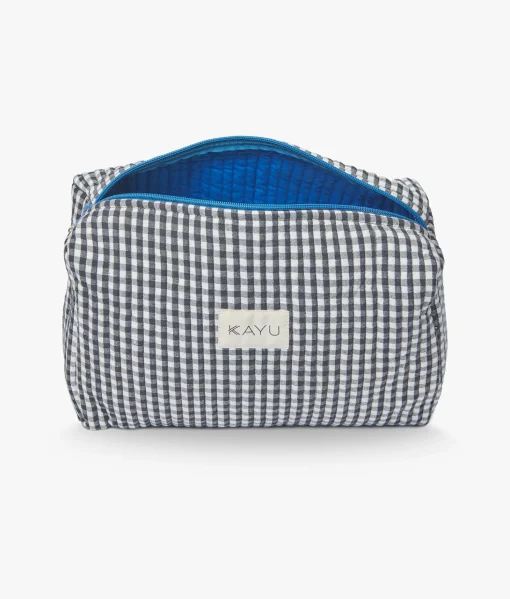 Elsie Travel Case Zip Pouch Bag - Black Gingham - Kayu