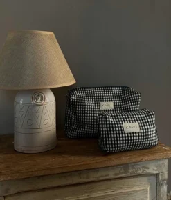 Elsie Travel Case Zip Pouch Bag - Black Gingham - Kayu