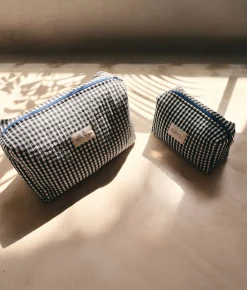 Elsie Travel Case Zip Pouch Bag - Black Gingham - Kayu