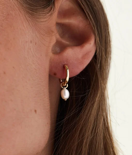 Frida Pearl Huggie Hoops - Ana Luisa