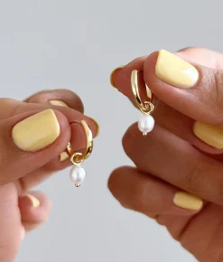 Frida Pearl Huggie Hoops - Ana Luisa