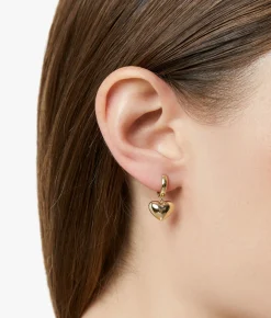 Jessica Puffed Heart Hoops - Ana Luisa
