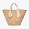 Marlow Straw Scarf Tote Bag - Beige Gingham - Kayu