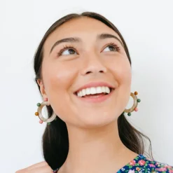 Rainbow Bead Hoops - Sunshine Tienda