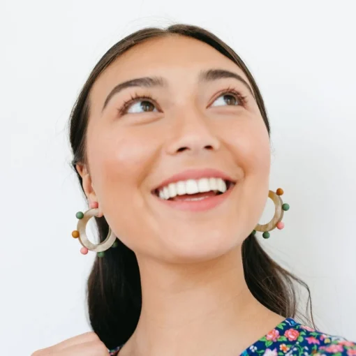Rainbow Bead Hoops - Sunshine Tienda
