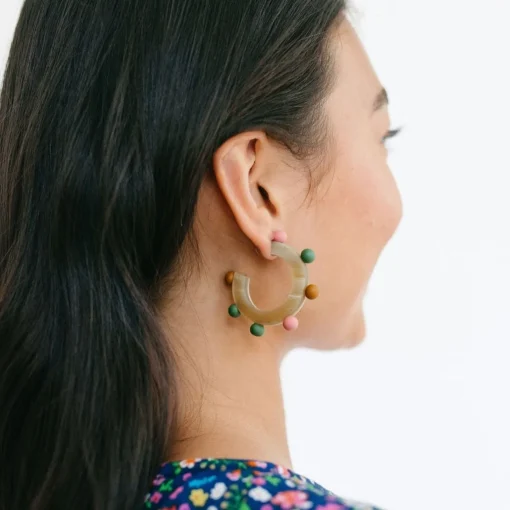 Rainbow Bead Hoops - Sunshine Tienda