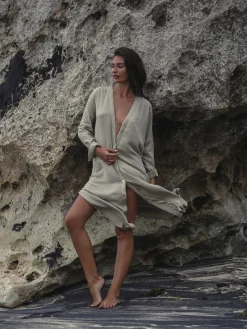 Terra Shirt Dress - Khaki Green