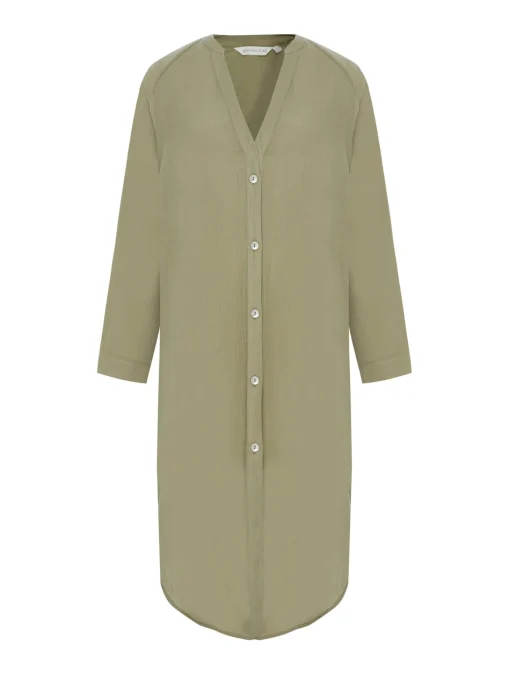 Terra Shirt Dress - Khaki Green
