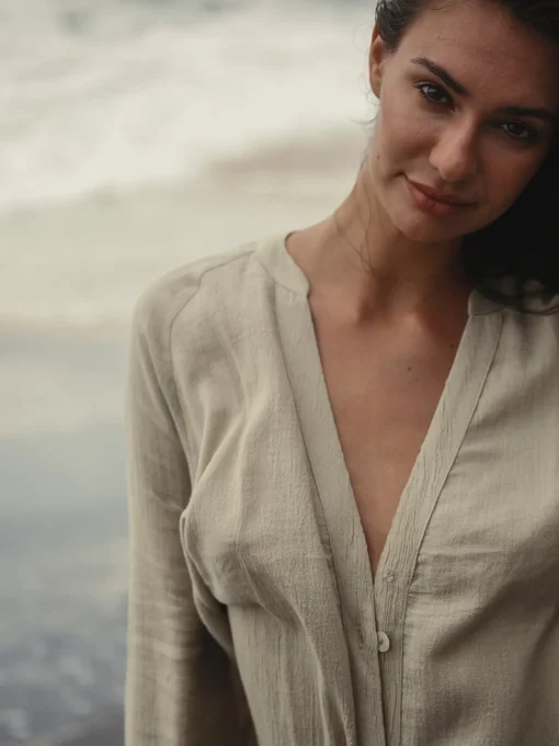 Terra Shirt Dress - Khaki Green