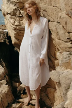 Terra Shirt Dress - White