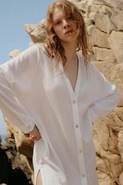 Terra Shirt Dress - White
