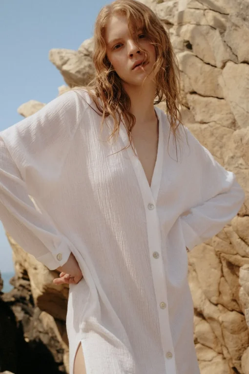 Terra Shirt Dress - White