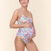 The Amalfi Maternity One Piece - Eco Nylon - Botanical Floral - Classic