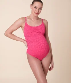 The Amalfi Maternity One Piece - Eyelet - Begonia - Classic