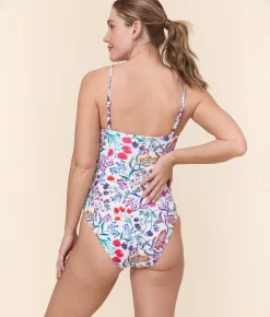 The Amalfi Maternity One Piece - Eco Nylon - Botanical Floral - Classic