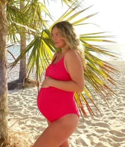 The Amalfi Maternity One Piece - Eyelet - Begonia - Classic