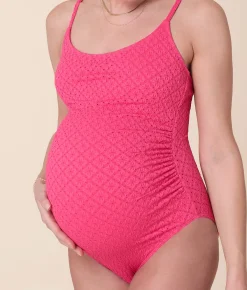 The Amalfi Maternity One Piece - Eyelet - Begonia - Classic