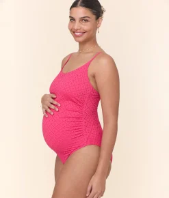 The Amalfi Maternity One Piece - Eyelet - Begonia - Classic