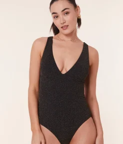 The Augustine One Piece - Lurex Rib - Black - Classic