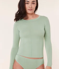 The Base Long Sleeve Top - Cloud - Jade