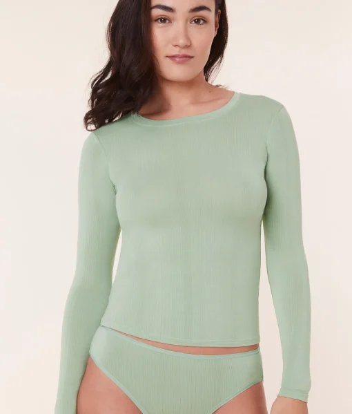 The Base Long Sleeve Top - Cloud - Jade