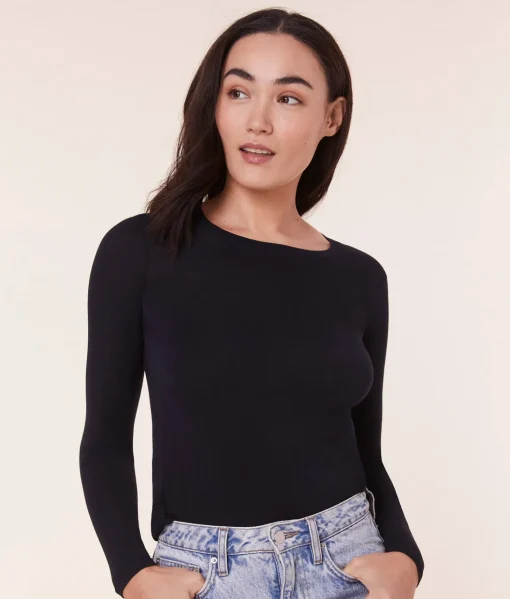The Base Long Sleeve Top - Cloud - Black