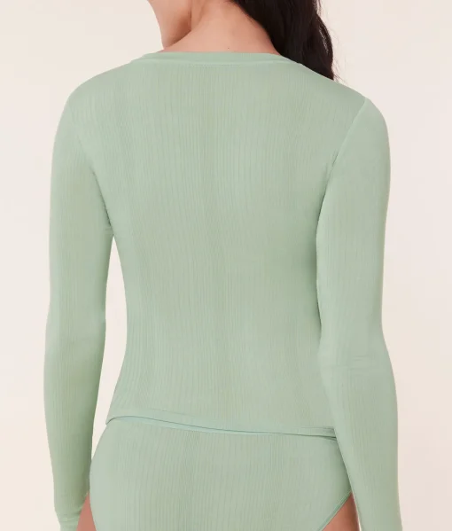 The Base Long Sleeve Top - Cloud - Jade