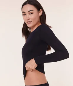 The Base Long Sleeve Top - Cloud - Black