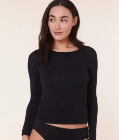 The Base Long Sleeve Top - Cloud - Black