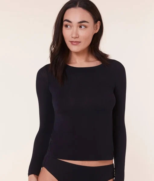 The Base Long Sleeve Top - Cloud - Black