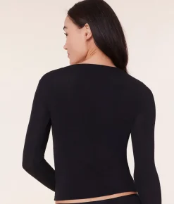 The Base Long Sleeve Top - Cloud - Black