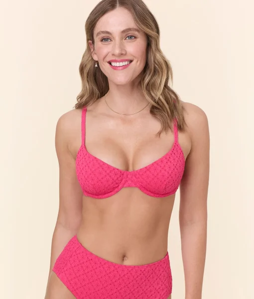 The Bermuda Bikini Top - Eyelet - Begonia