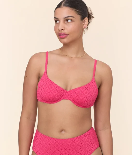 The Bermuda Bikini Top - Eyelet - Begonia