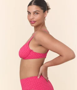 The Bermuda Bikini Top - Eyelet - Begonia