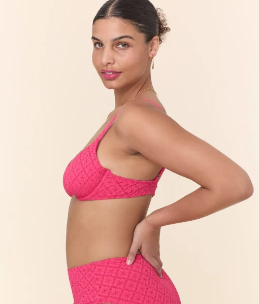 The Bermuda Bikini Top - Eyelet - Begonia