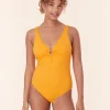 The Bonita One Piece - Wide Rib - Tangerine - Classic