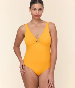 The Bonita One Piece - Wide Rib - Tangerine - Classic