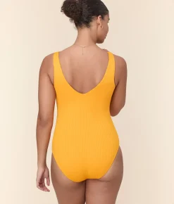 The Bonita One Piece - Wide Rib - Tangerine - Classic