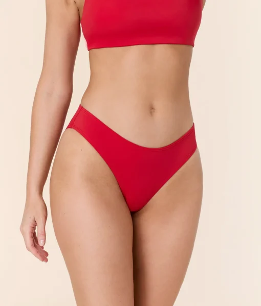 The Classic Bikini Bottom - Flat - Cherry Red