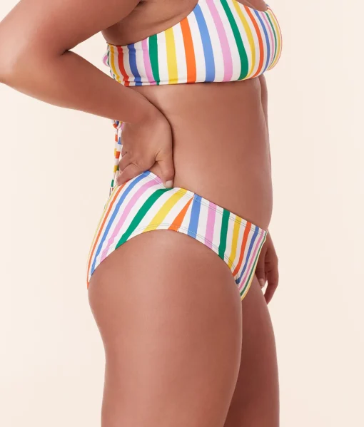 The Classic Bikini Bottom - Eco Nylon - Rainbow Stripe