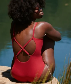 The Crane One Piece - Eco Ribbed - Flame - Classic