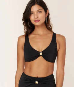 The Dalia Bikini Top - Eco Nylon - Black