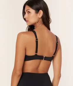 The Dalia Bikini Top - Eco Nylon - Black