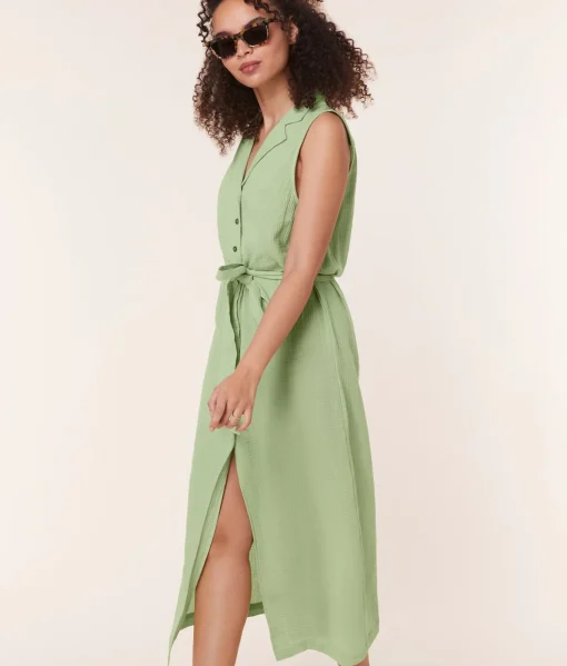 The Flamenco Button Up Dress - Cotton Gauze - Ambrosia
