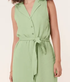 The Flamenco Button Up Dress - Cotton Gauze - Ambrosia